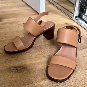 Madewell tan heels, never worn